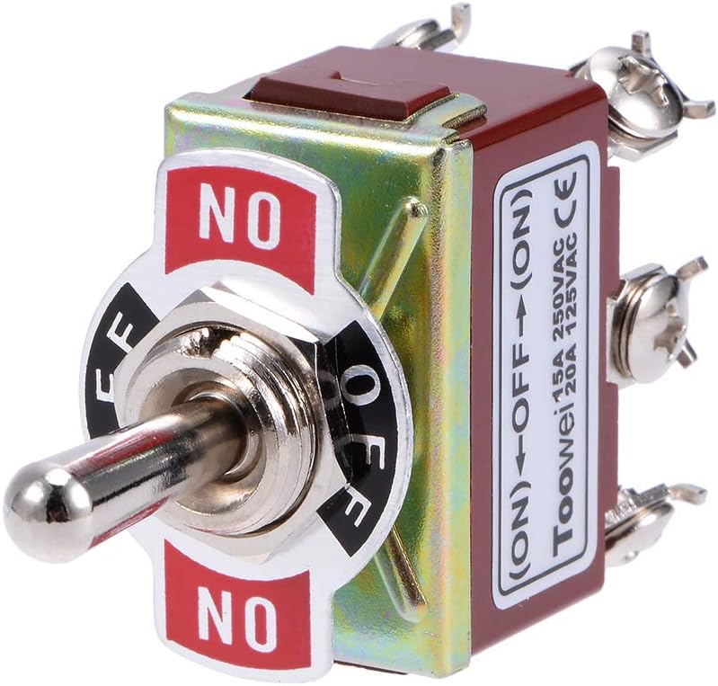 sourcingmap DPDT Rocker Toggle Switch 15A 250V 20A 125V 6P ON/Off/ON Switch Waterproof Boot Cap Cover, ON-OFF - Image 3