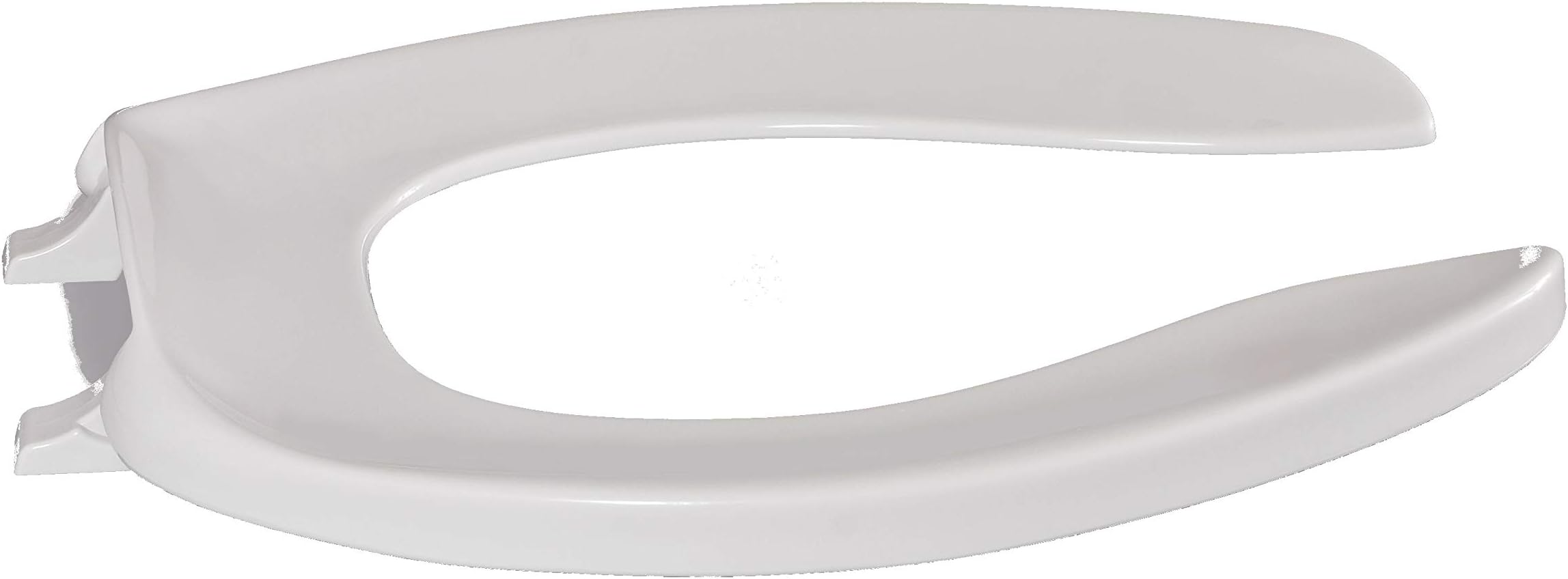 CentocoElongated Toilet Seat, Open Front No Cover, Heavy Duty Commercial, Zinc Plated Hinges, Plastic, Made in the USA, 500STSCC-001, White