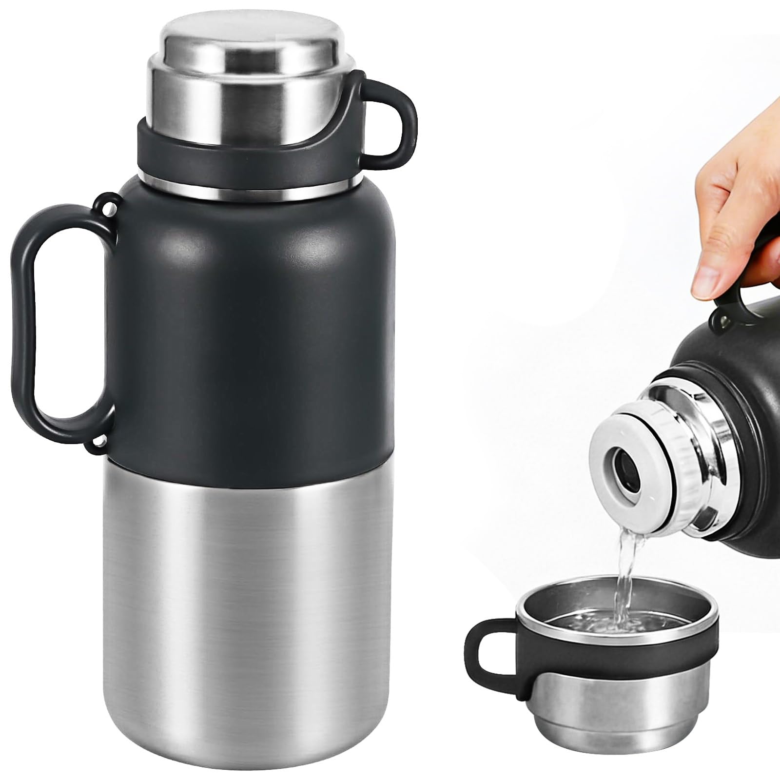 2L Large Thermos Flask for Hot and Cold Drinks with BPA Free Cup