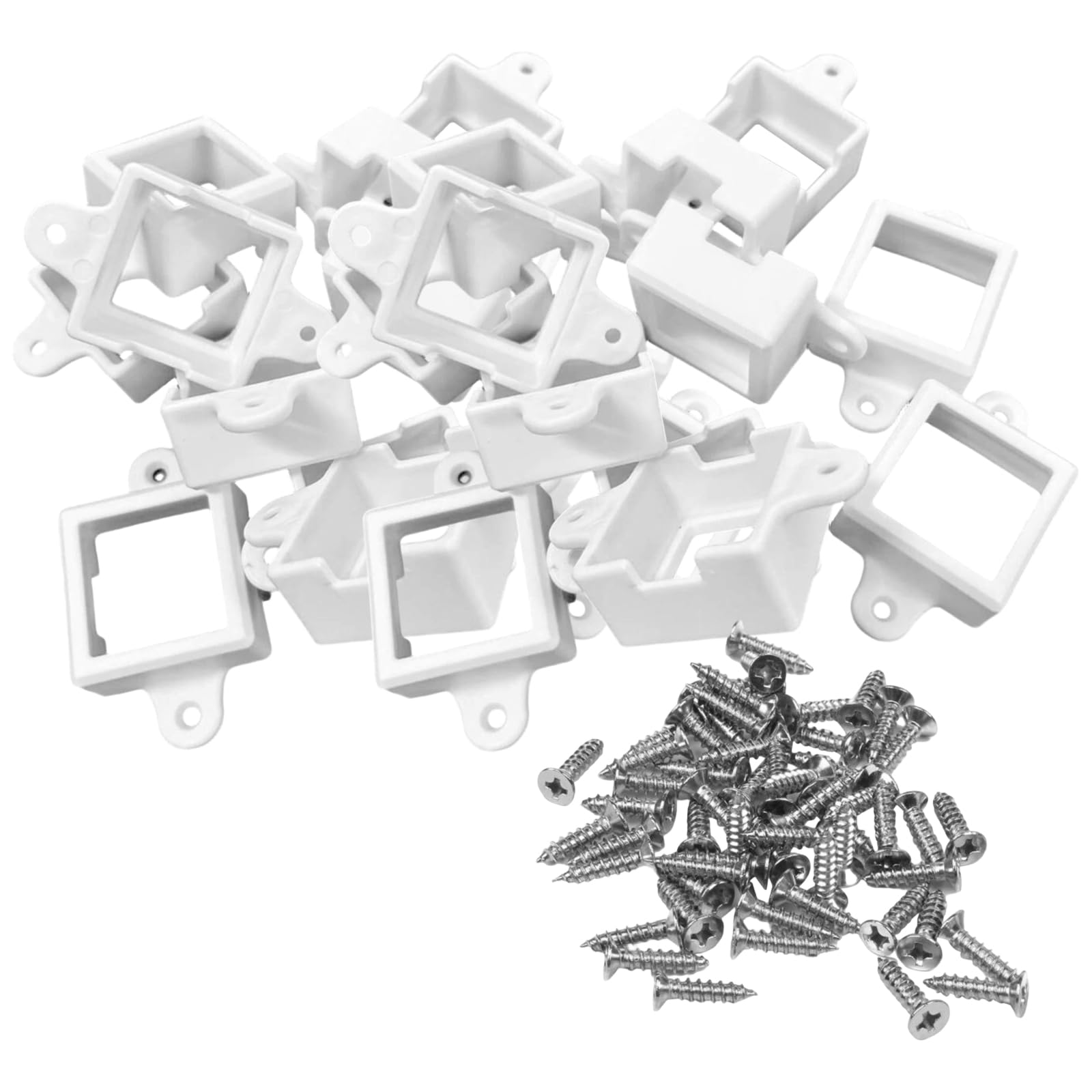 Carkio White 40 Pcs Led Light Mounting Bracket Clip,Light Clips For Govee Permanent Outdoor Lights Compatible With H705 H805 Non-Pro Version Outdoor Lights Mounting Bracket Clips & Screws (White)