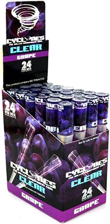 Cyclones Clear PRE Rolled Transparent Cones"Grape" Flavoured (1)
