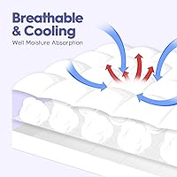 Vista 3 de ABENE California King Size Mattress Topper for Back Pain Relief, Extra Thick Mattress Pad Pillowtop, Soft Plush Mattress Cover Bed Topper with Deep