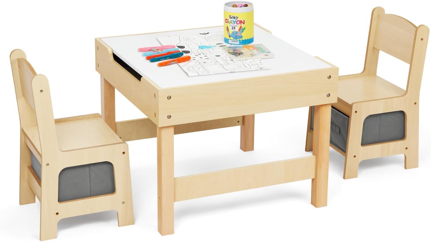 Amazon.com: OOOK 3 in1 Kids Table and Chair Set, Toddler Table and ...