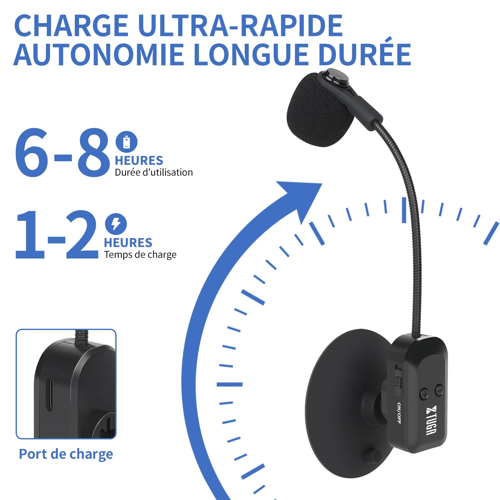 XTUGA Microphone sans Fil pour Instrument 2.4G Rechargeable Guitare Violon Violoncelle Batterie 6 Heures KX-722-1