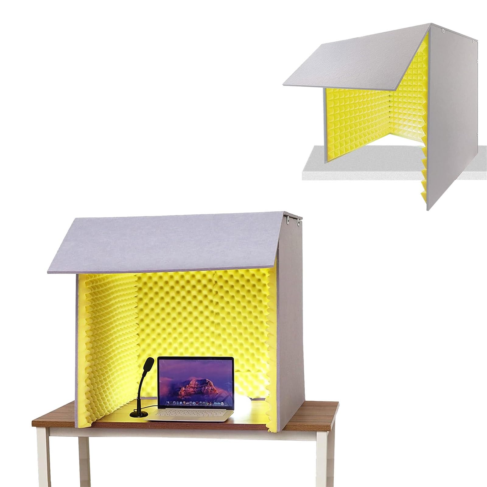 Home Studio Booth, Portable Recording Booth, Desktop Soundproof Cover, Decreasing Noise, Vocal Absorbing Shield, for Microphone Recording Equipment Podcasts Singing Gaming and Broadcasting
