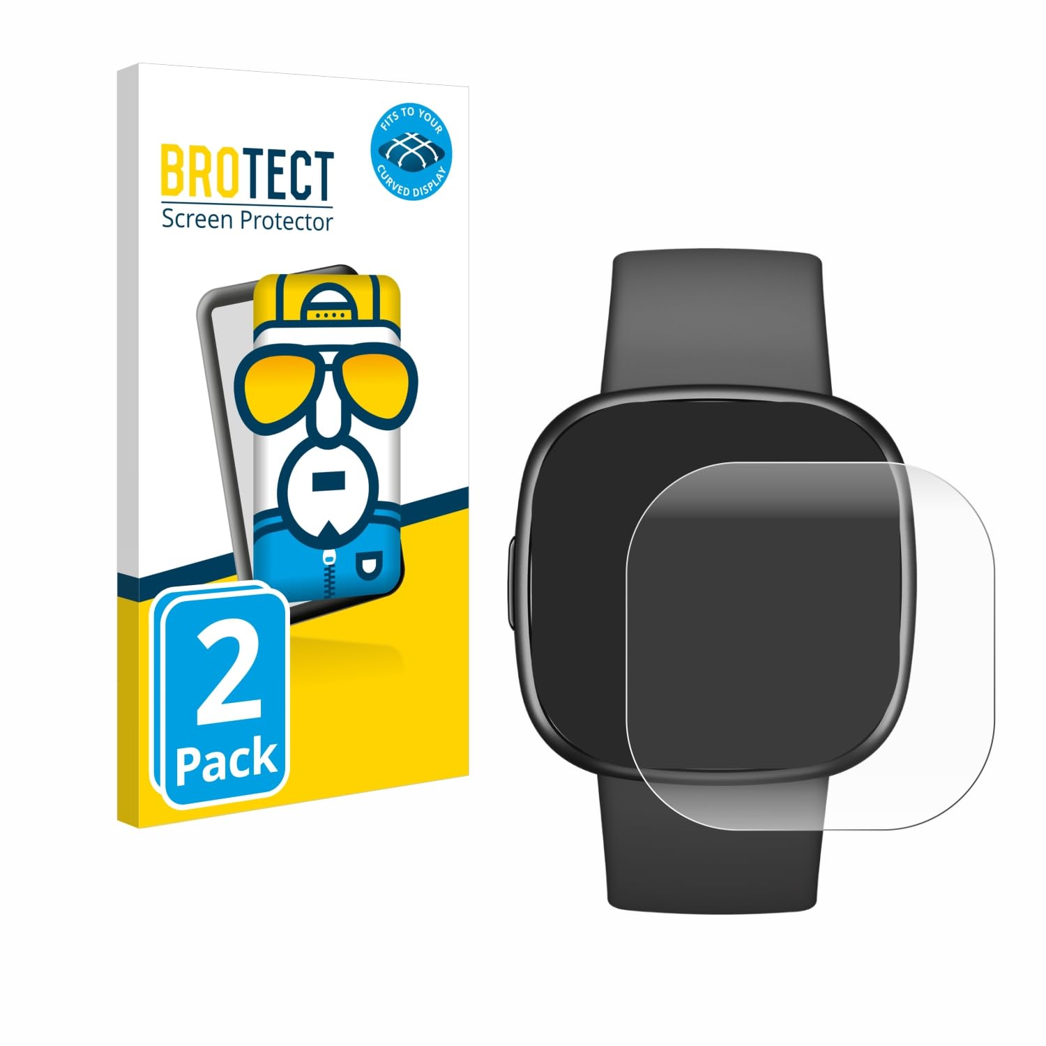 brotect Pellicola Copertura Completa per Fitbit Charge 6 2 Pezzi - Full-Cover 3D Curvo