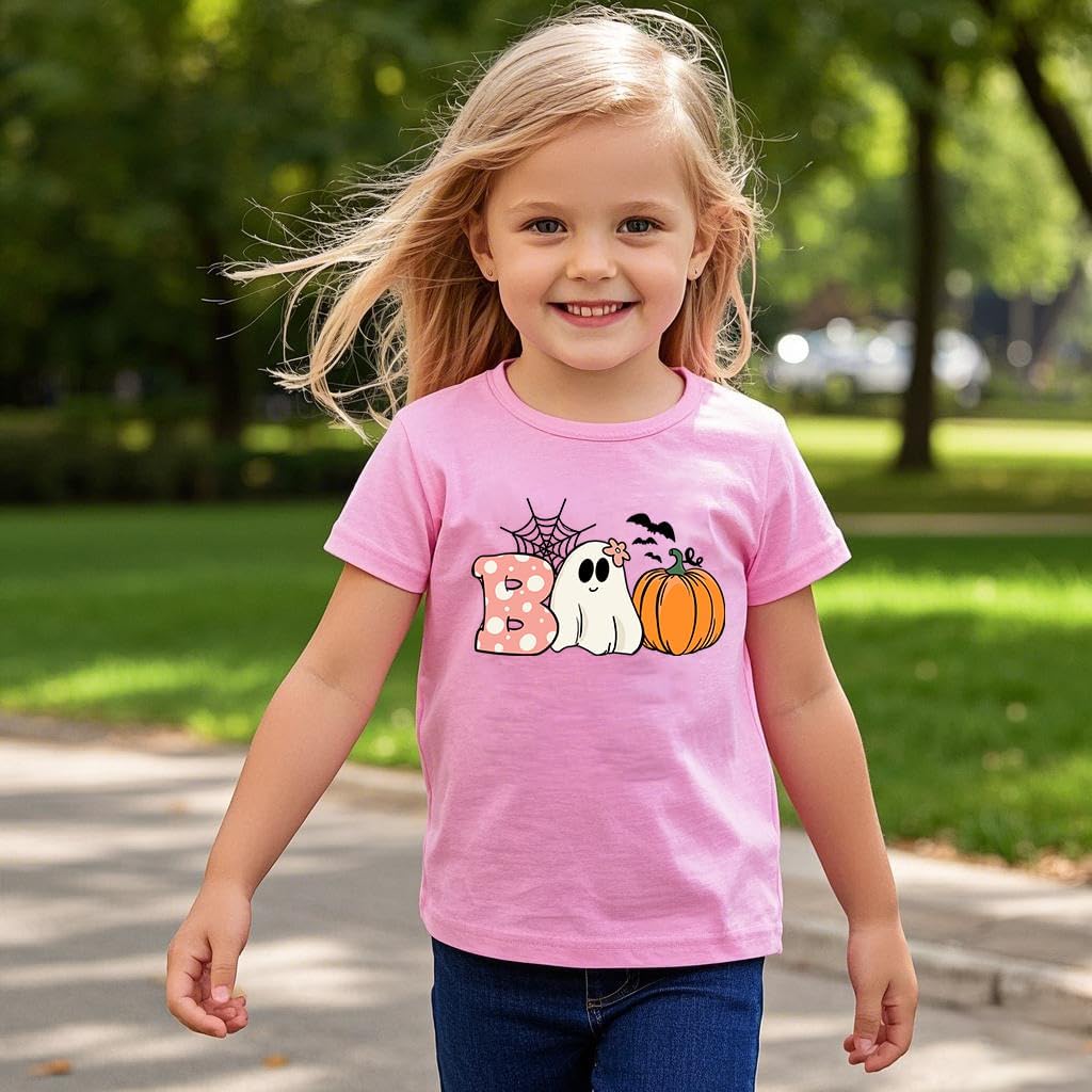 Boys Girls Halloween Shirts Toddler Short Sleeve Monster Truck Boo Ghost Dino Pumpkin Tee Tops T-Shirts 2-7 Years