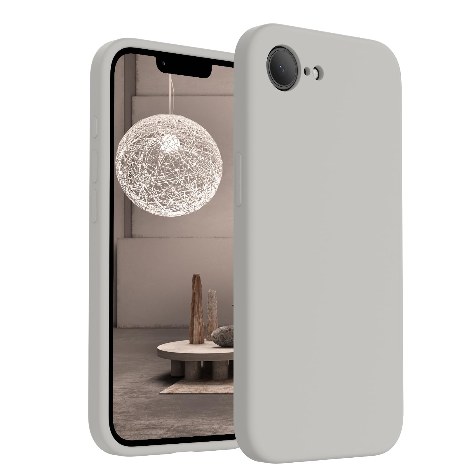 FireNova Magnetic for iPhone 17e Case/iPhone 16e Case, Compatible with MagSafe, [Silicone Camera Protection] Microfiber Lining Phone Case, 6.1", Natural Titanium
