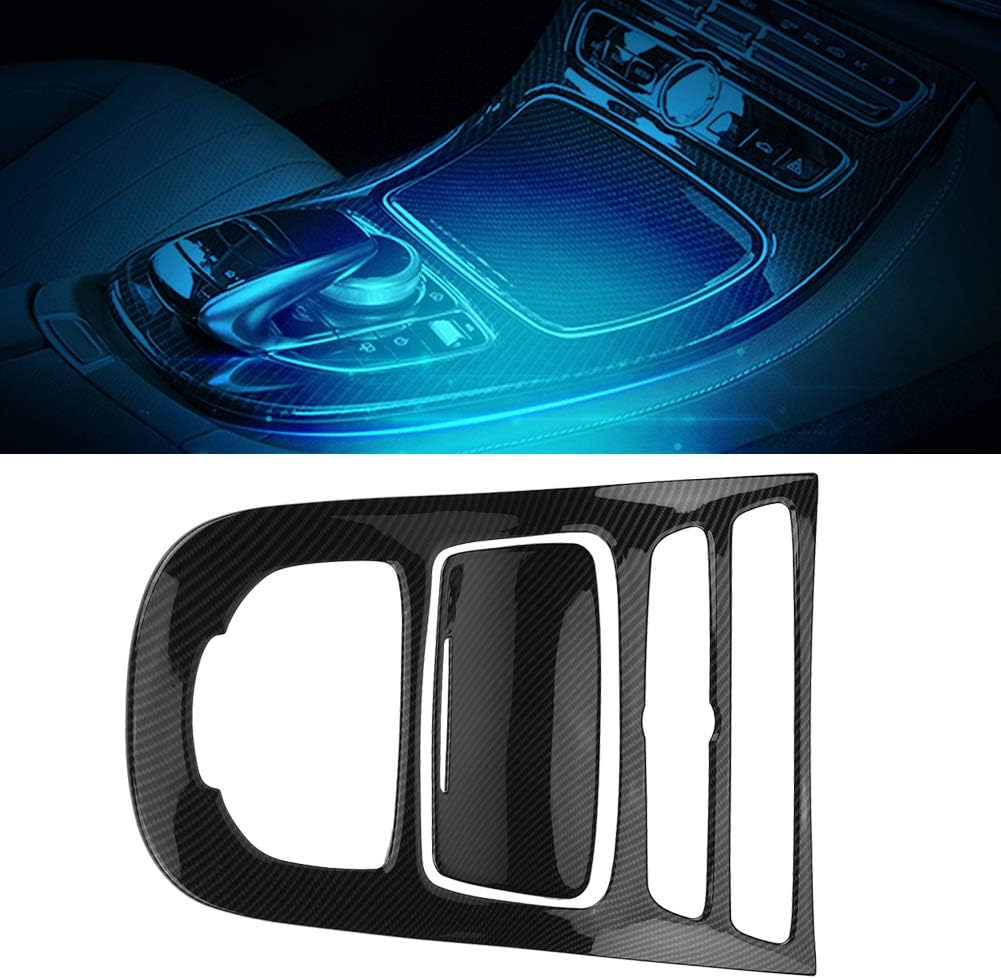Qii lu Gear Shift Box Cover, Car Center Control Gear Shift Panel Cover Trim Interior Decoration Accessories for -Benz E-Class W213 2016 2017 2018
