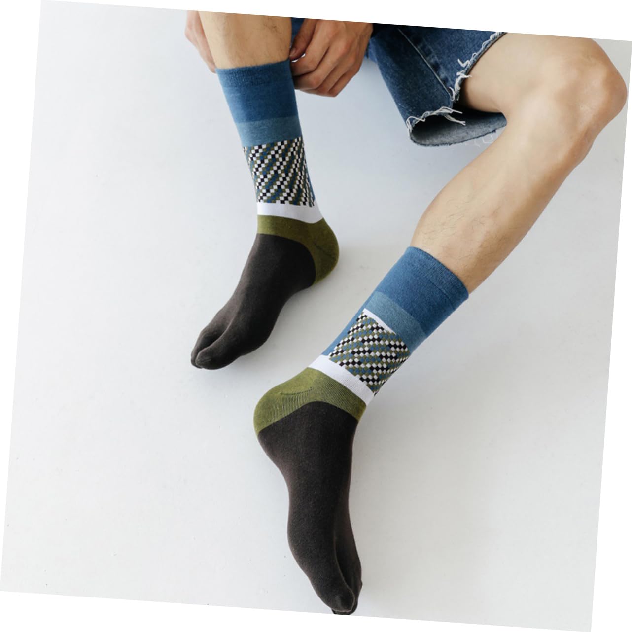 SHERCHPRY 10 paia di calze antiscivolo con dita separate da uomo, pantofole alte tabi
