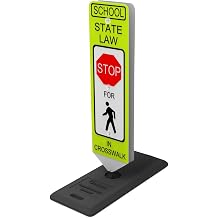Impact Recovery - In-Street Pedestrian Crossing Signs - Street Sign - Road Sign - Pedestrian Safety Signs - School Stop with Portable Base