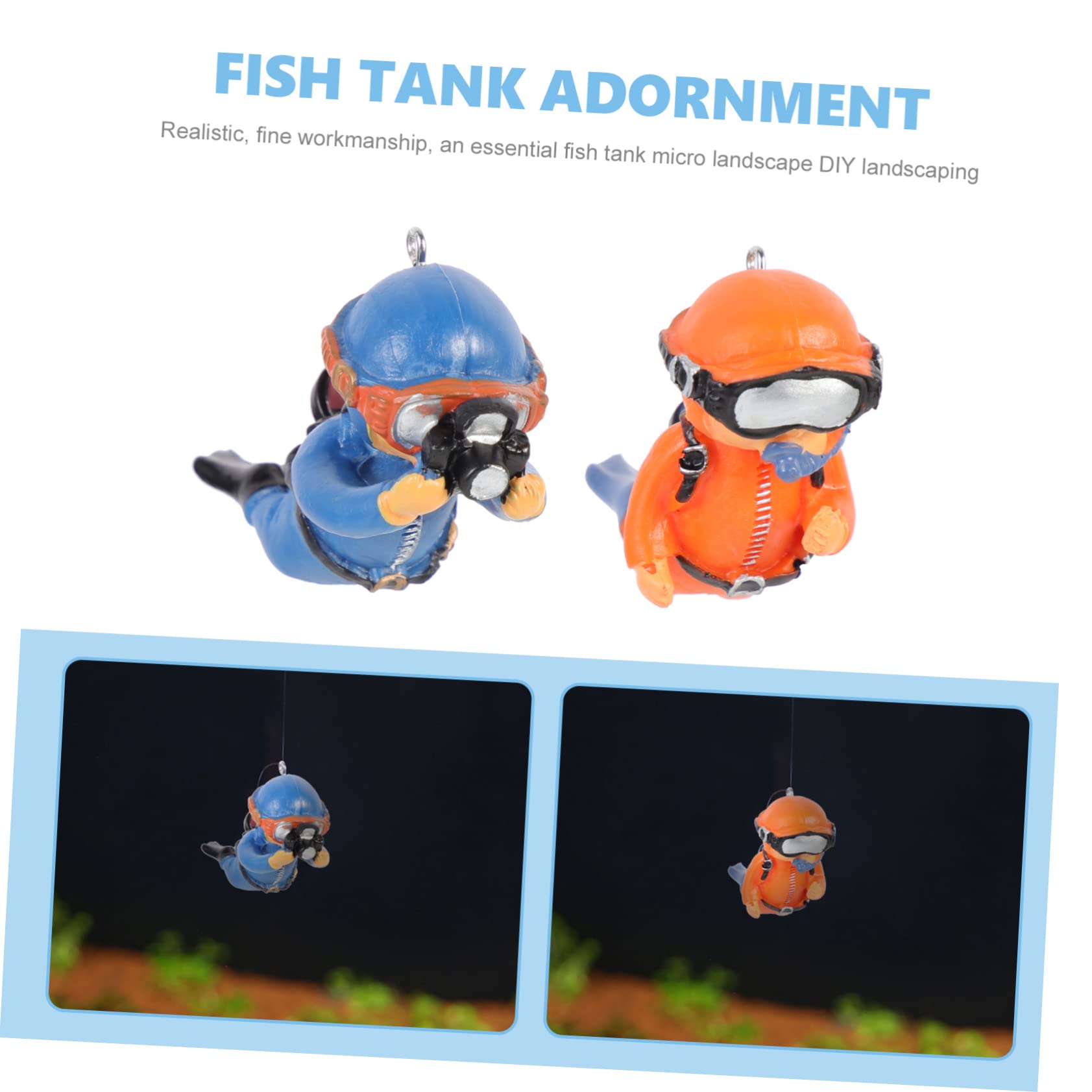 FRCOLOR 10pièces Décorations De Réservoir Aquarium Modèles De Plongeurs Flottants pour Poissons Accessoires Amusants pour Aquariums Et Bassins