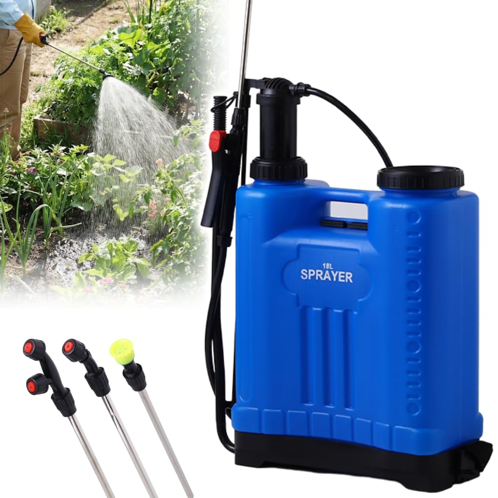 Amazon.co.jp: 背負い式 手動噴霧器 【 3種類ノズル付き 】18L 大容量