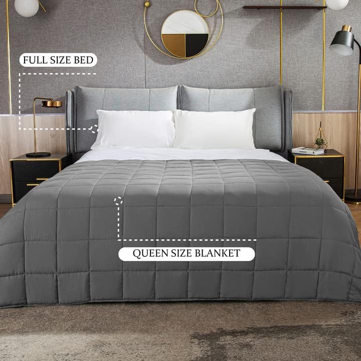 CYMULA Weighted Blanket for Adults (25lbs 80"x87" King Size) - Cooling Breathable Heavy Blankets for Summer Winter - Ultra Microfiber Soft Comfort Blanket with Glass Beads - Gifts for Men/Women