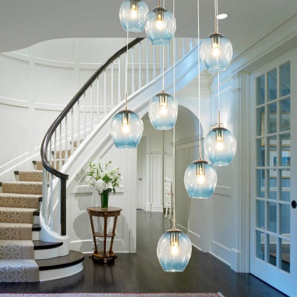 Lustre de luxe pour escalier en duplex moderne au design européen raffiné