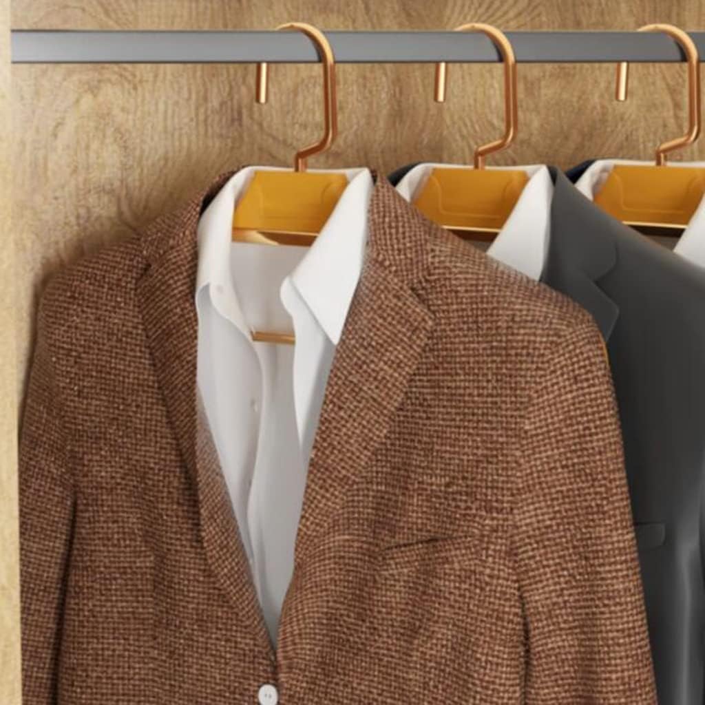 Aluminum Alloy Clothes Rack 5 Pieces, Drying Clothes Wide Shoulder Non-Slip Non-Marking Clothes Rack, Men's and Women's Shirts and Pants Jackets and Suits Hangers(Gold)
