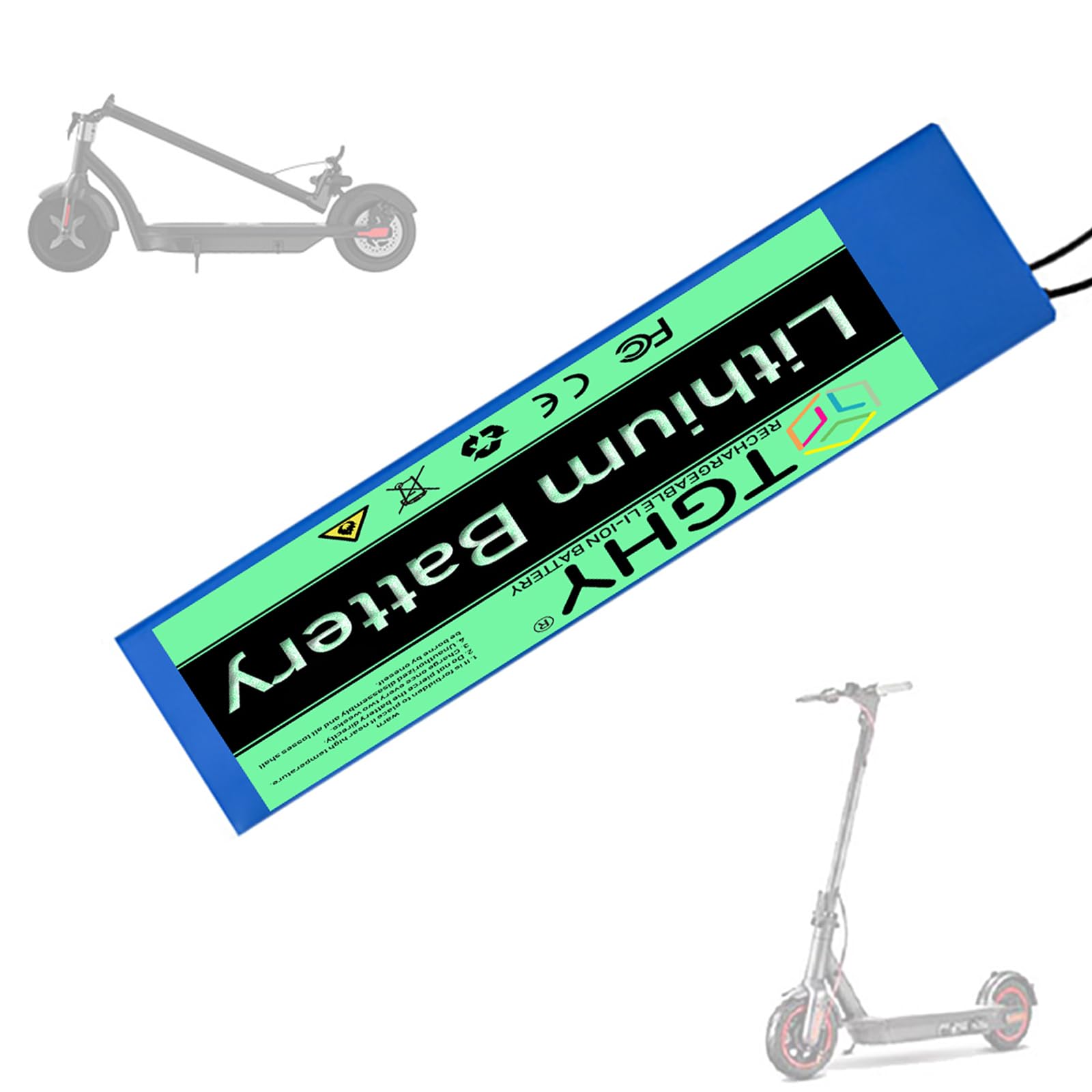 TGHY Batteria al Litio per Monopattino Elettrico da 36 Volt, 36 V, 6 Ah, 7,8 Ah, Ricaricabile, Pieghevole, Batteria Integrata per Hoverboard, Skateboard, Motore da 280,8 W,36v 6ah,XT60+SM