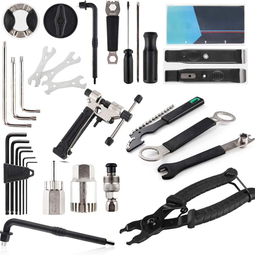 POENVFPO Attrezzi per Riparazione Bici Multiutensile da Ciclismo Professionale, Kit di Strumenti per Ciclismo per Bici in Acciaio Legato per la Manutenzione di Mountain Bike e da Strada (Come
