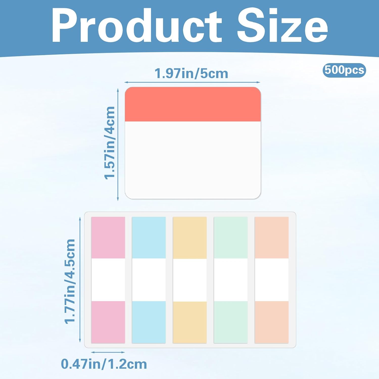 500PCS Notebook Tabs Sticky Index Page Markers for Book Planner image 2