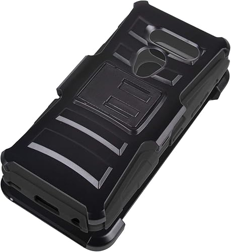 Miniatura 2 de Compatible con LG G8 ThinQ - Funda híbrida para teléfono con soporte y clip para cinturón - CV1 Negro