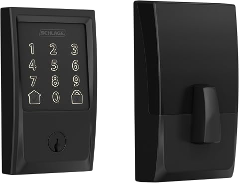 Schlage Encode Smart WiFi Deadbolt Lock with Century Trim, Matte Black