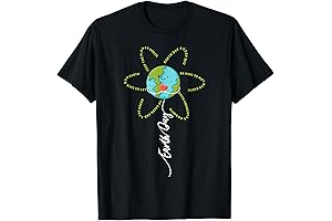 Adorable Green Funny Flower Earth Printed Graphic Tees for Women and Girls