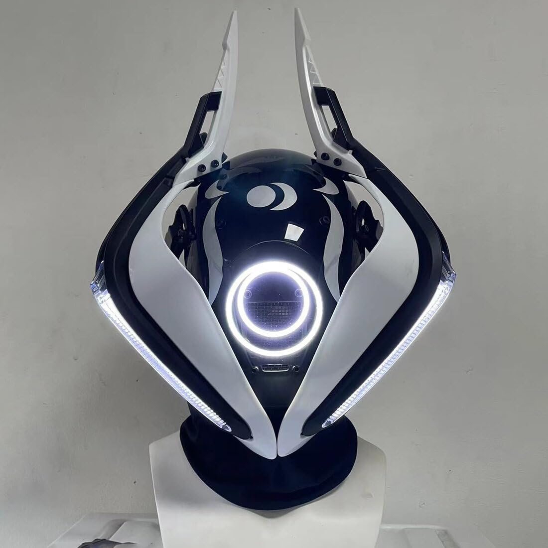 OYDL Cosplay Helmet for Men, Futuristic Tech Punk Mask with LED Light for Cyberpunk Cosplay: Type a