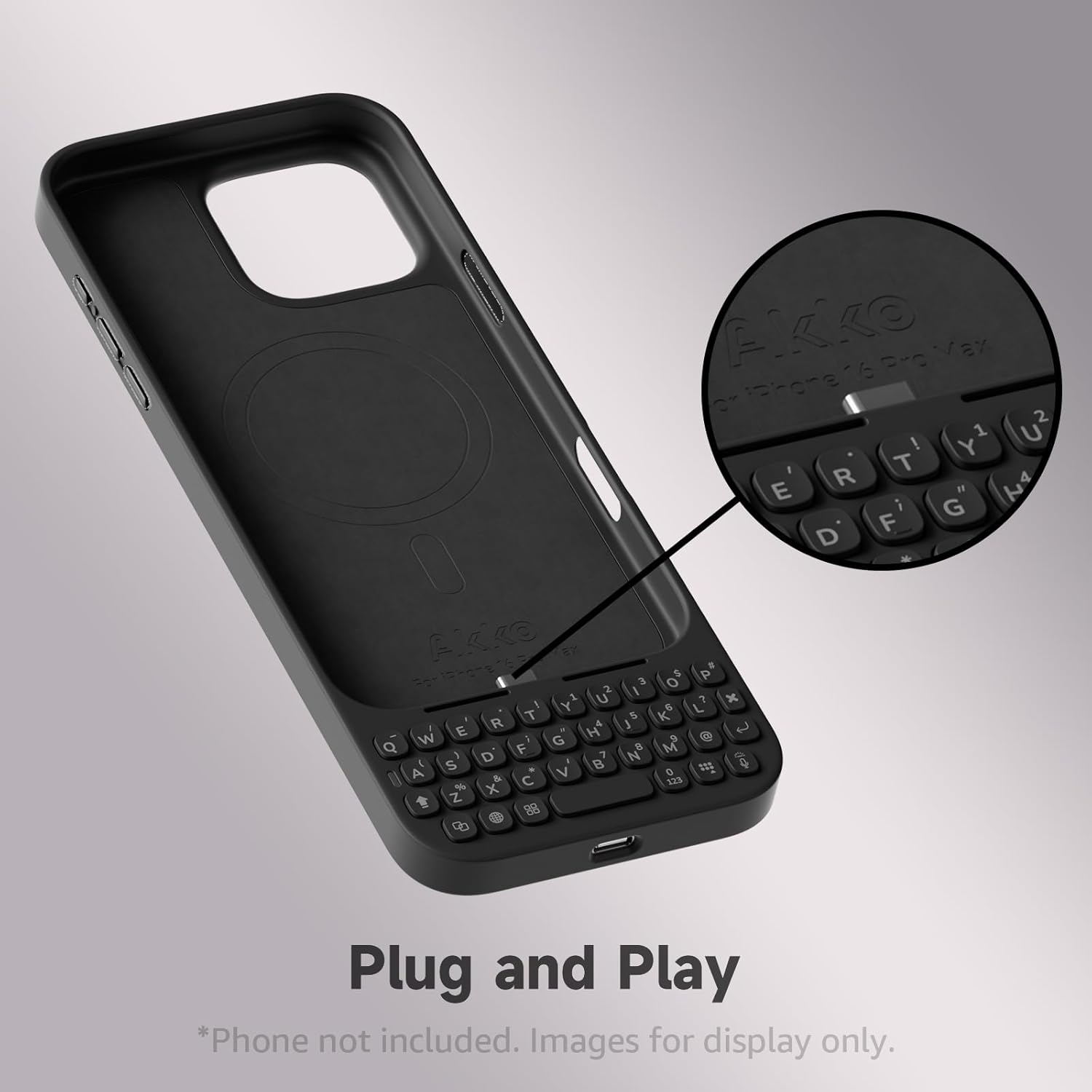 Akko MetaKey Keyboard for iPhone 16 Pro Max Maximize Screen Space Keyboard Case for Accurate Typing, Space Black - Image 5