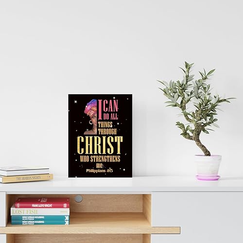 Miniatura 7 de Decoración de pared con versículos bíblicos inspiradores, I Can Do All Things Through Christ Who Strengthens Me Philippians 413, póster impreso en