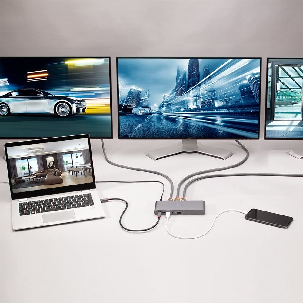 DST-Pro 5K XT, Docking Station USB-C pour Laptop avec Trois écrans (4K) ou Un écran (5K) & Power Delivery 100W