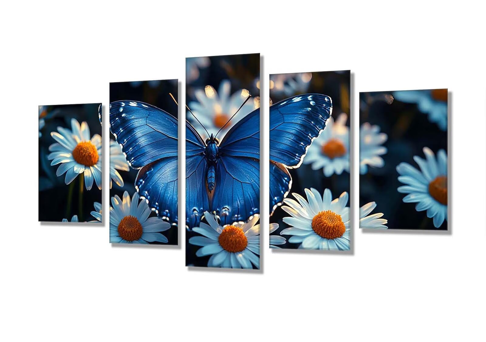 Diamentowa sztuka stokrotka motyl obraz diamentowy 5 sztuk, zestawy do haftu krzyżykowego dla dorosłych, 5D DIY kryształowe zestawy rzemieślnicze, dla początkujących, pełne okrągłe wiercenie