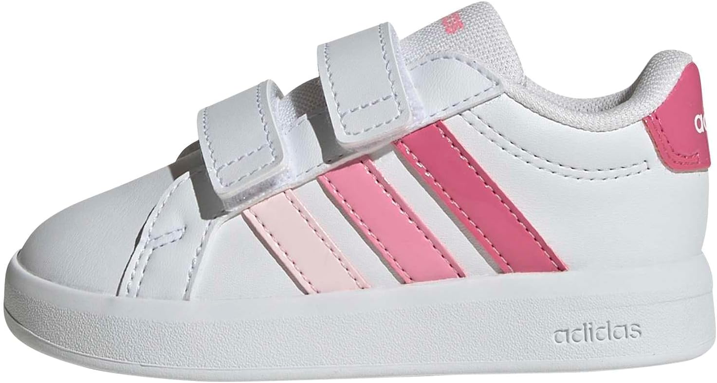 adidas Unisex-Baby Grand Court 3.0, White/Pink Fusion, 8.5