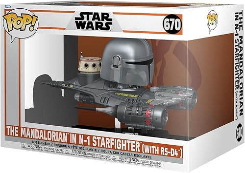Funko Pop! Ride Super Deluxe The Mandalorian en N-1 Starfighter con R5-D4
