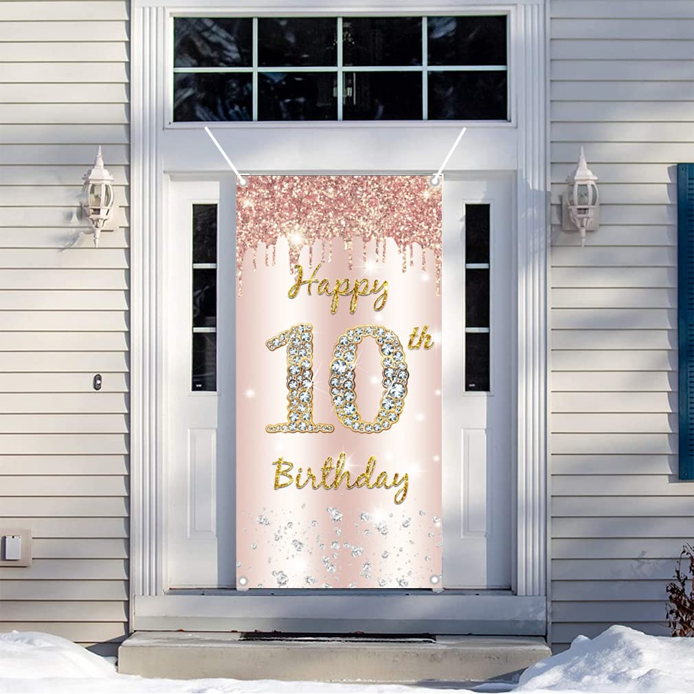 Decorazioni per il 12° compleanno per ragazze, oro rosa 101 cm numero 12 palloncini di compleanno con striscione di buon compleanno e adesivi a farfalla