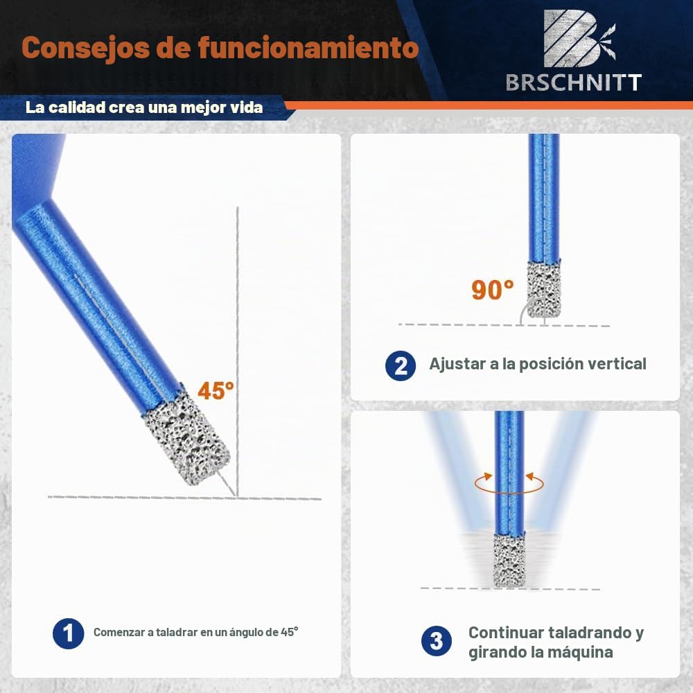 Juego de brocas de diamante para azulejos, porcelana, cerámica, mármol, granito, agujeros de 20 mm y 50 mm Fresa Diamantata 6/6/8/20/25/35/50/68/110&20 finger bit&50 chamfer bit