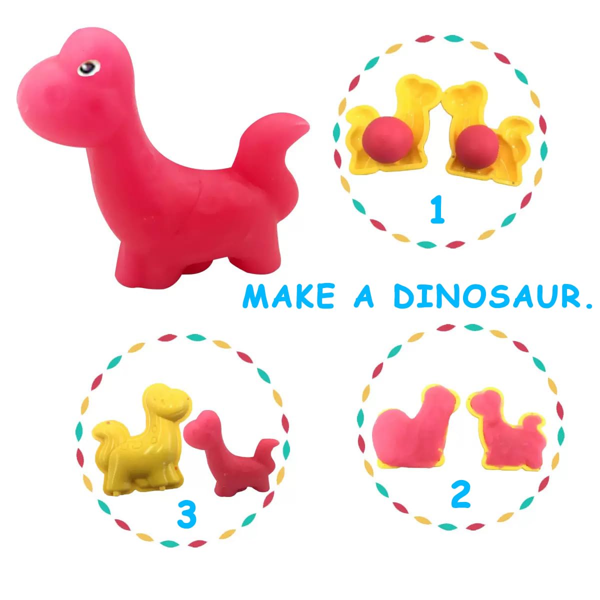 VAIYNWOM Pasta da Modellare per Plastilina, 47 Pezzi Formine Utensili per Plastilina Forme Forbici Mattarello Stampi per Ortaggi Frutta e Dinosauro Animale, Tappetino, A