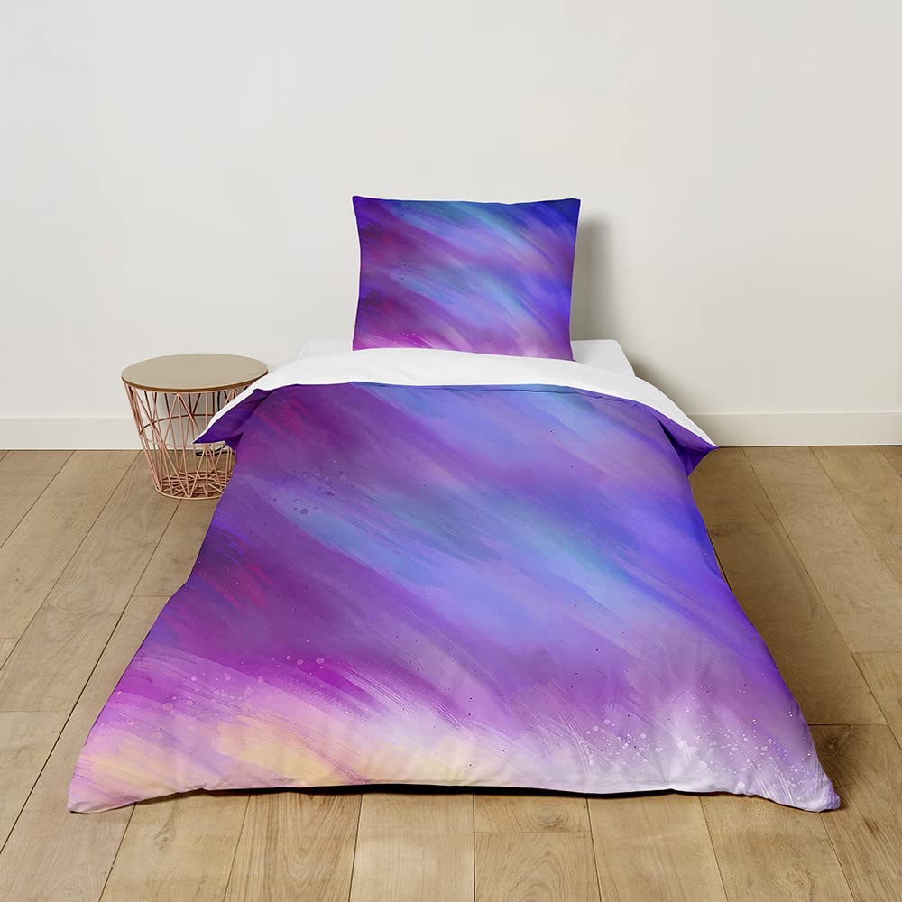 ENEN Juego De Funda Nórdica, Funda Nordica Para Niños Funda Nordica Con Funda De Almohada Cómodo Edredon Nordico Cama, 3D Edredón Nórdico (220x260cm,Degradado Rojo Anaranjado