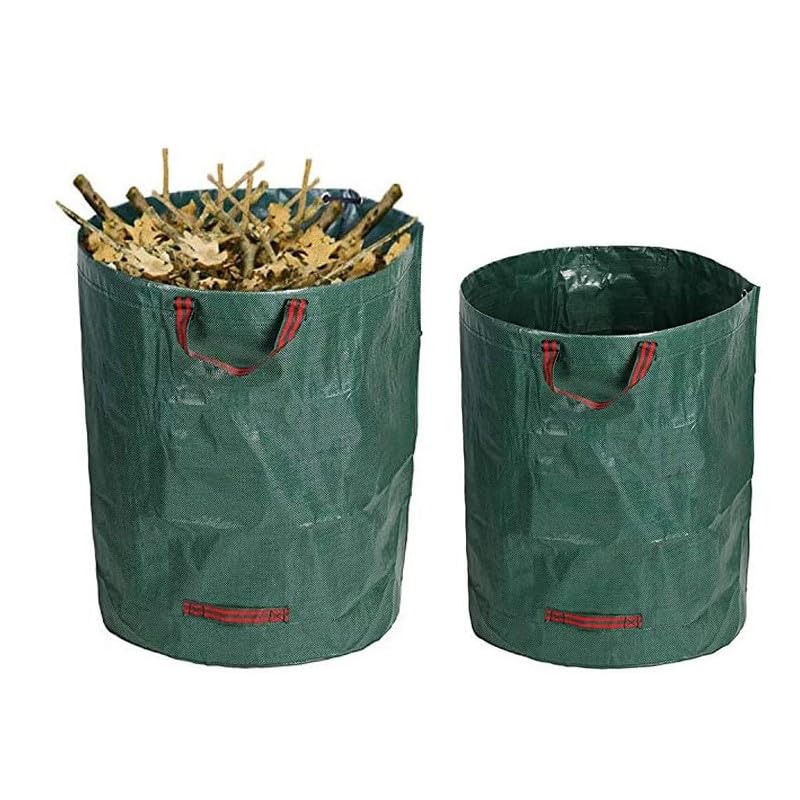 Paquete de 2 bolsas de recogida de hojas caídas, bolsas de basura plegables para patio, polipropileno, impermeables, reutilizables, contenedores hortícolas para patio, camping, verde, 27 galones (100