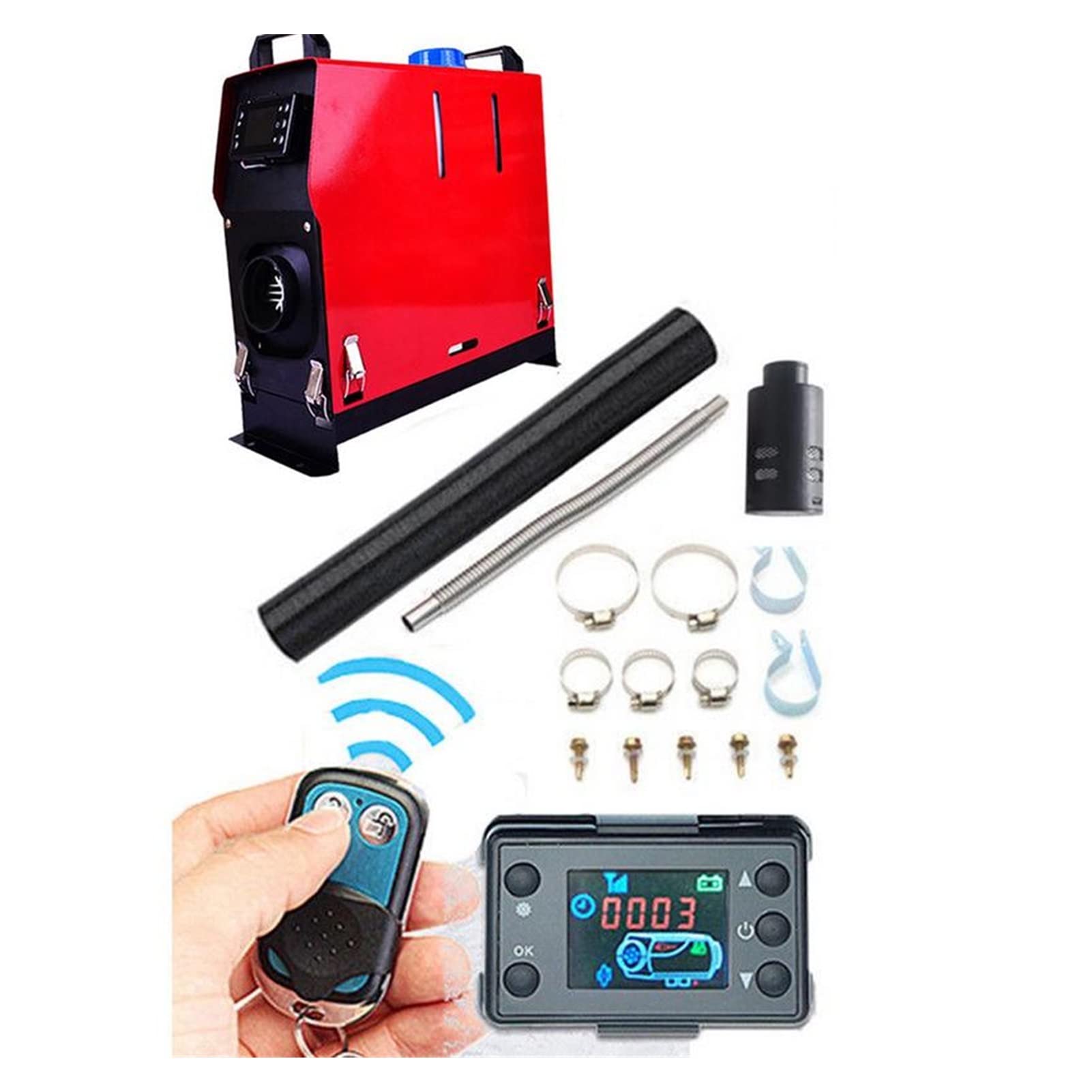 12 V/24 V 5000 W, wielofunkcyjny podgrzewacz powietrza do samochodu, z monitorem LCD i jednym otworem, ogrzewacz postojowy do samochodów ciężarowych, łodzi i maksymalizujący oszczędność paliwa (Ora