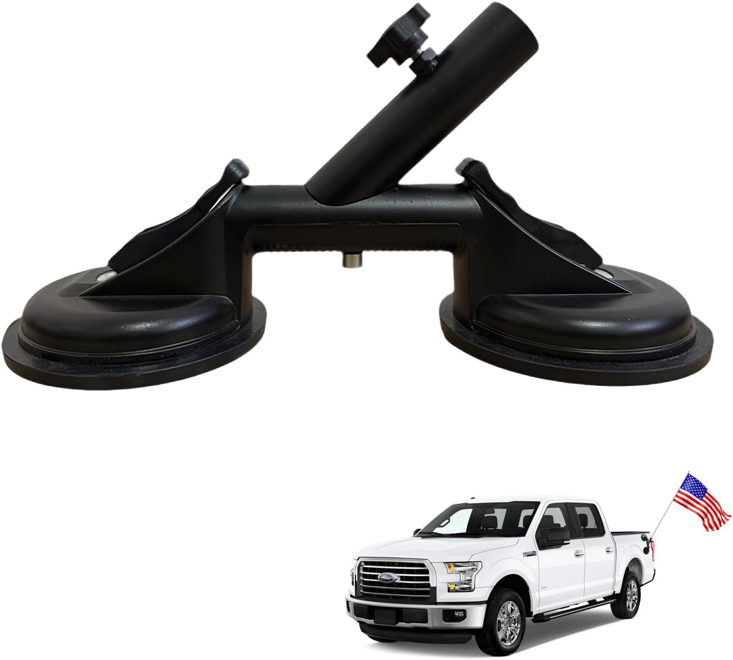 RV Flag Pole Mount,Secure Flag Holder for Car, Universal Suction Cup Flagpole Holder, Heavy Duty Metal Fit Camper, Truck, Boat, SUV, Easy Installation