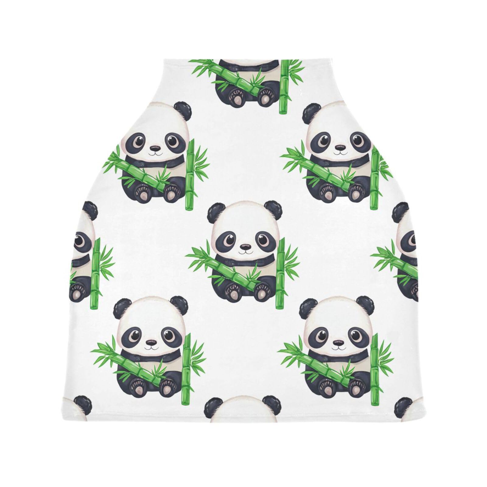 Nesatuwa Baby Car Seat Cover Cute Panda Breastfeeding Covers Stretchy Breathable Multi-Use Cover Carseat Canopy for Girls and Boys