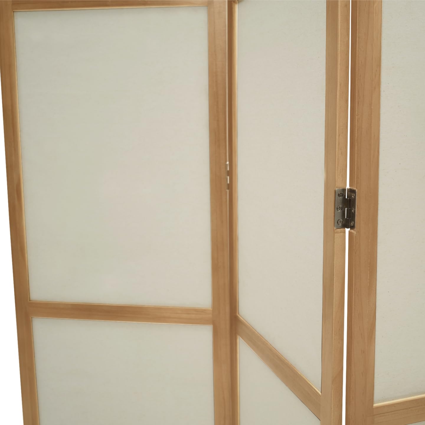 IDMarket - Innenparavent aus Holz und beigem Stoff