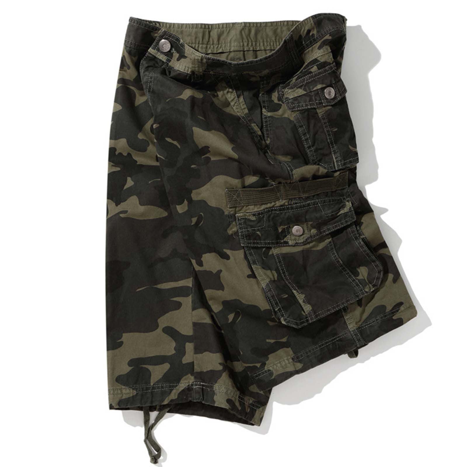 Pantalones cortos cargo de camuflaje para hombre, pantalones cortos de trabajo de camuflaje para hombre, pantalones tácticos retro para exteriores, pantalones cortos casuales de verano, senderismo