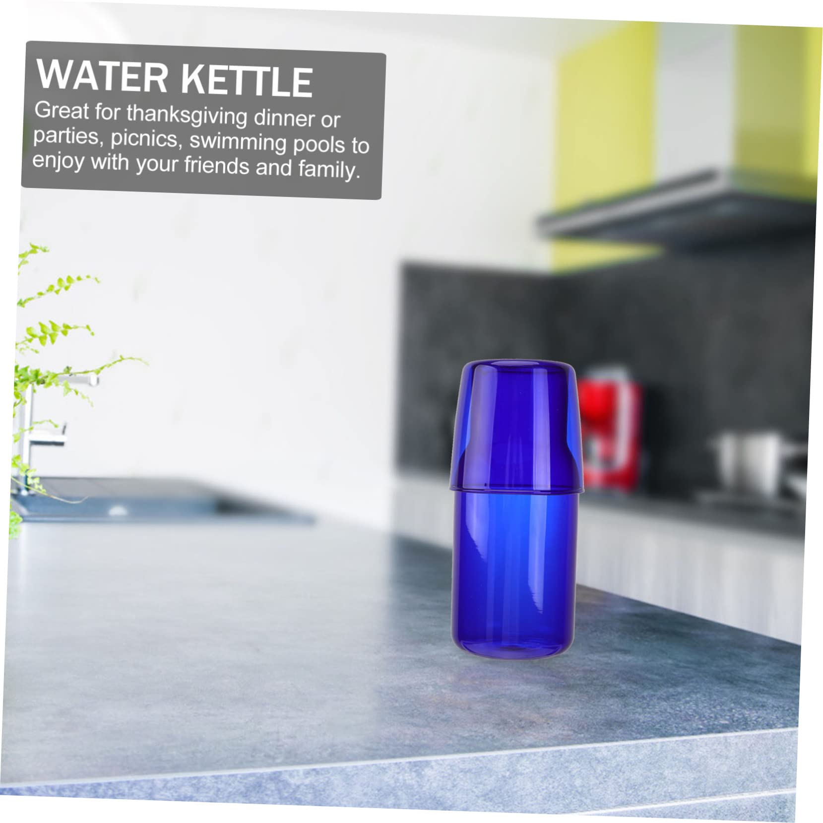 Ipetboom Set Bicchieri in Vetro Borosilicato Blu, 1 Tazza e 1 Bottiglia