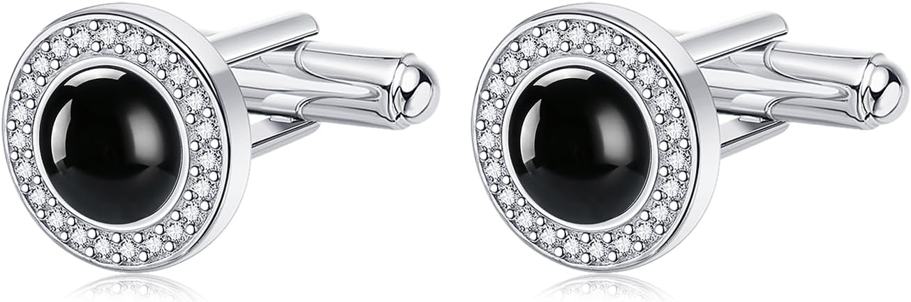 Cufflinks for Men Sterling Silver Cufflinks Tuxedo Studs Jewelry Gifts for Husband Father