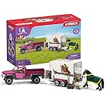 Schleich Horse Club - 38PC Trailer and Truck Transporter Playset with Realistic Horse and Rider Figurines and Accessories - Interactive Toys for Girls and Boys - Kids Ages 5+ | 42346