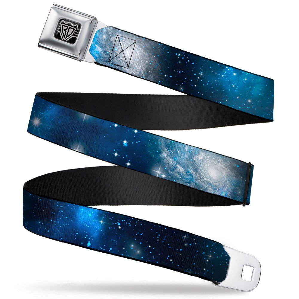 Buckle-Down Seatbelt Belt - Galaxy Blues/Blues - 1.0" Wide - 20-36 Inches in Length