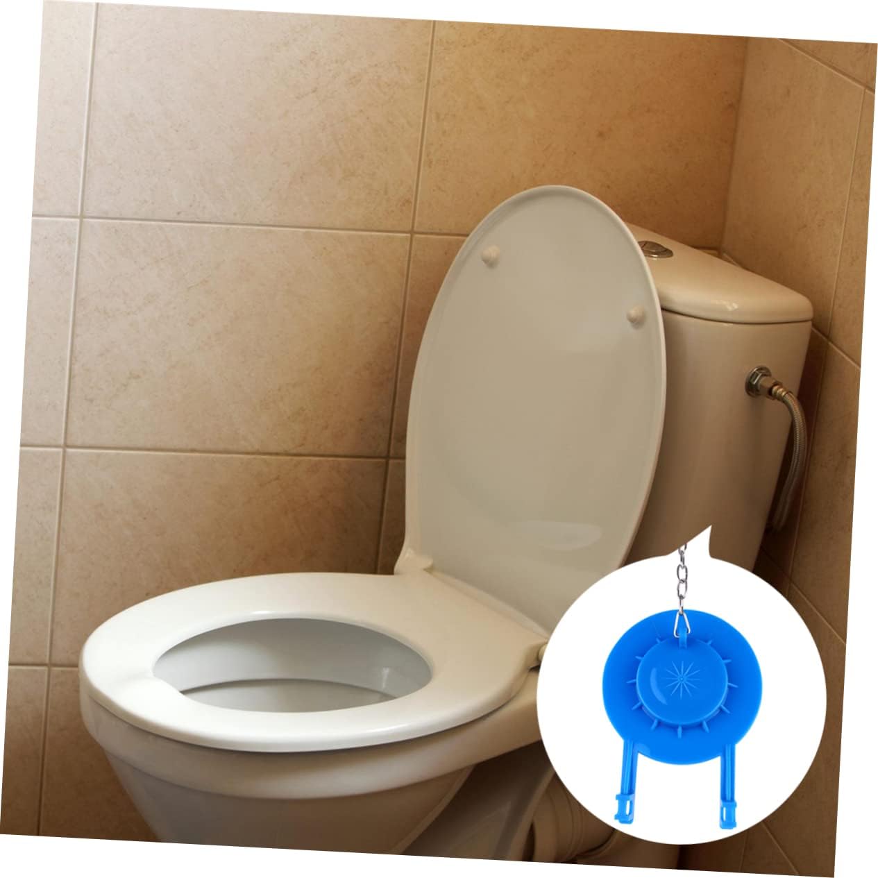 Blue PVC Toilet Flapper for Bathroom Home Water Saving Replacement | Easy Install, Replaces Old Tank Seal Parts, Single Flush Design, Toilet Drain Valve Accessory for Indoor Use