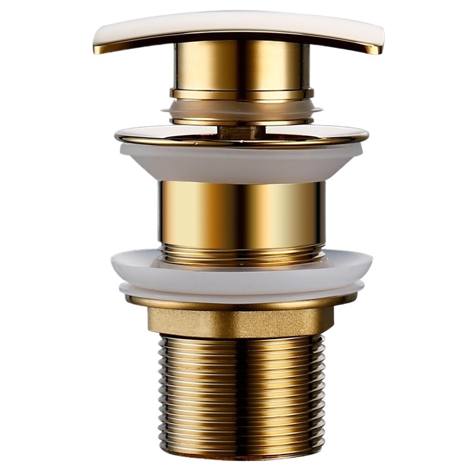1pcs Polished Gold Black Brass Pop Up Button Square Hole Bathroom Basin Sink Drainer