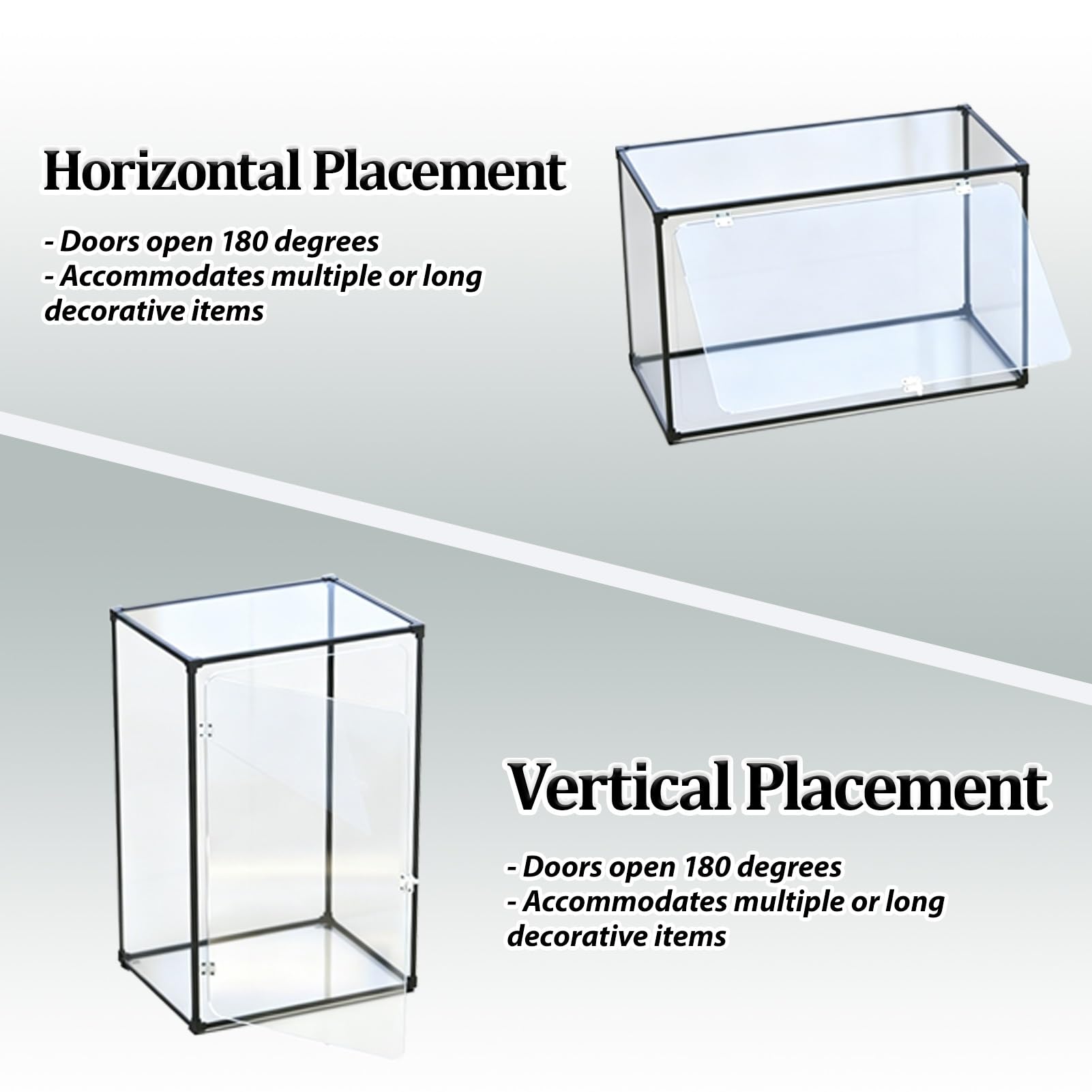 UrbanUp Teca Plexiglass Vetrina Espositiva Alta in Acrilico con Chiusura a Scatto, 80,70,60,50,40,30,20,15cm Vetrina Trasparente Autoportante, Struttura Cubica con Copertura(25x25xH50cm/10x10x20)